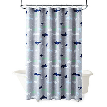 Under The Stars Shark Shower Curtain 149633 Color Grey Jcpenney