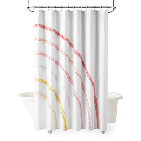 Under The Stars Kids Juniper Aplique Shower Curtain, One Size, Pink