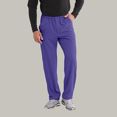 Skechers Sk0215 Structure 4-Pocket Zip-Fly Mens Tag Free Stretch Fabric Moisture Wicking Scrub Pants, Large, Purple