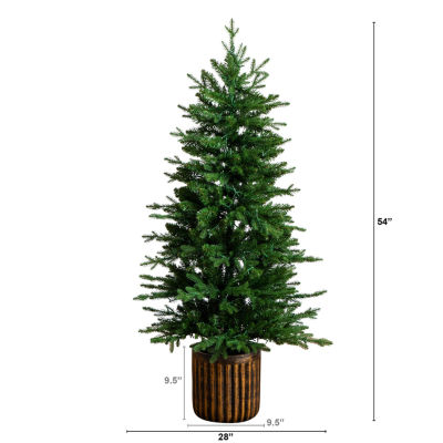 Nearly Natural 4 1/2 Foot Pre-Lit Pine Christmas Tree