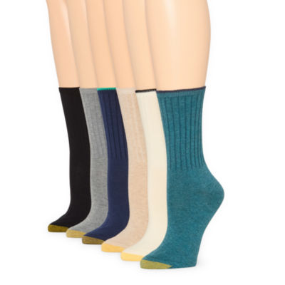 Gold Toe Ribbed Womens 6 Pair Crew Socks