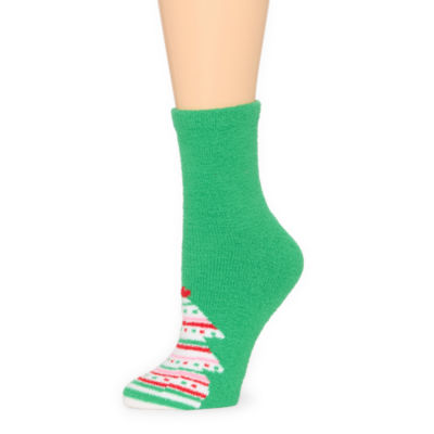 Mixit Holiday Cozy Womens 1 Pair Crew Socks