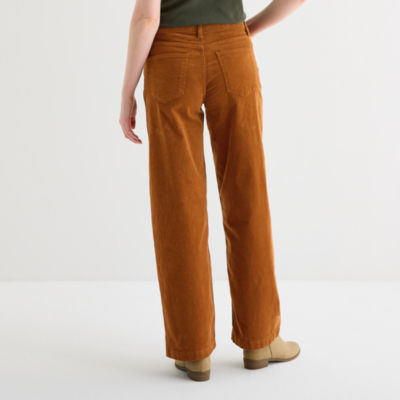 St. John's Bay Womens Tall High Rise Wide Leg Corduroy Pant