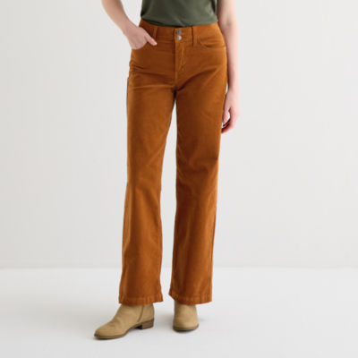St. John's Bay Womens Tall High Rise Wide Leg Corduroy Pant