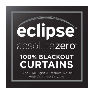 Eclipse Bradley Absolute Zero Velvet Back Tab 100% Blackout Single Curtain Panel