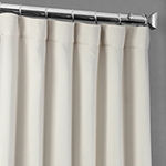 Exclusive Fabrics & Furnishing Faux Linen Blackout Rod Pocket Back Tab Single Curtain Panel