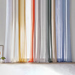 Home Expressions Remy Solid Sheer Rod Pocket Single Curtain Panel ...