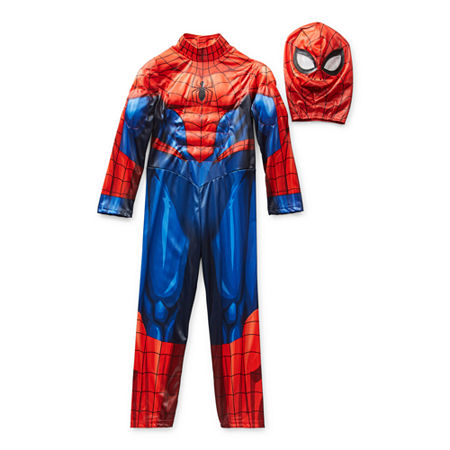 Disney Collection Spiderman Roleplay Boys Dress Up Costume, 5/6, Red