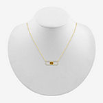 Womens Genuine Yellow Citrine 14K Gold Over Silver Pendant Necklace