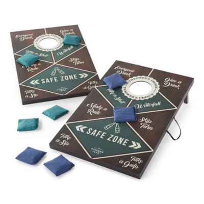 Hammer + Axe Vintage Tipsy Toss Drinking Game, Premium Wood Cornhole