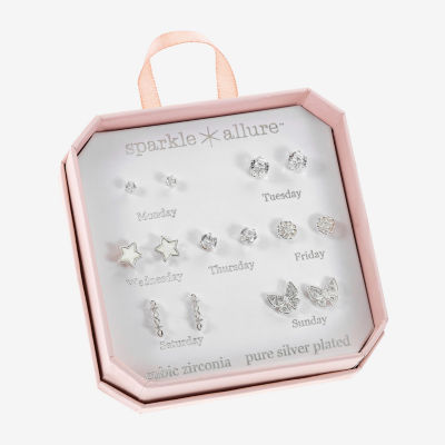 Sparkle Allure 7 Pair Cubic Zirconia Star Earring Set