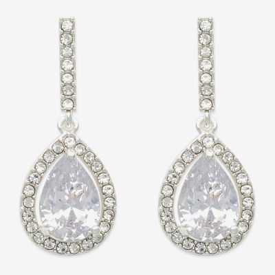 Mixit Hypoallergenic Silver Tone Cubic Zirconia Drop Earrings