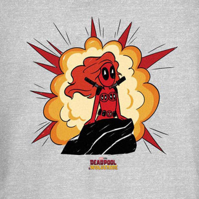 Juniors Womens Crew Neck Short Sleeve Deadpool Graphic T-Shirt