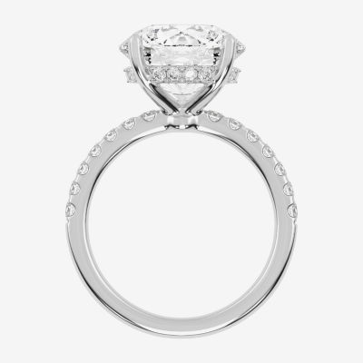 G-H / Si1-Si2) Womens 1 / CT. T.W. Lab Grown White Diamond 14K Gold Round Side Stone Engagement Ring