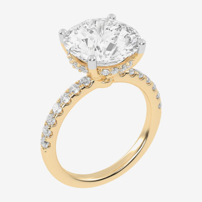 Womens 5 1/2 CT. T.W. White Diamond 14K Gold Round Side Stone Engagement Ring