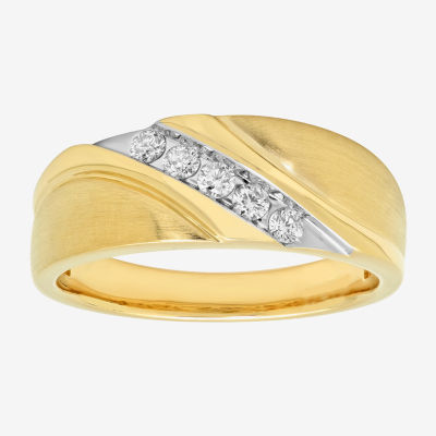 Mens 1/4 CT.T.W. Natural Diamond 10K Yellow Gold Ring