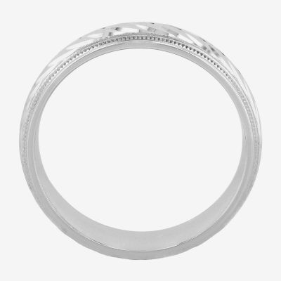  Personalized Mens 6mm Comfort Fit Sterling Silver Wedding Band