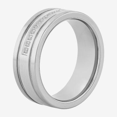 Mens 8MM 1/10 CT. T.W. Tungsten Wedding Band