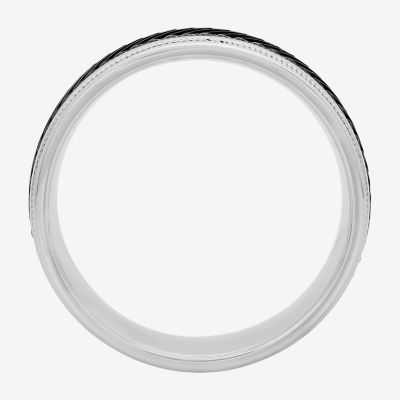 Mens 8MM Sterling Silver Wedding Band