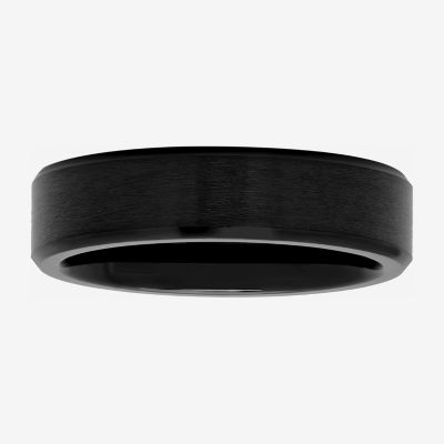 Mens 6mm Black Cobalt Wedding Band