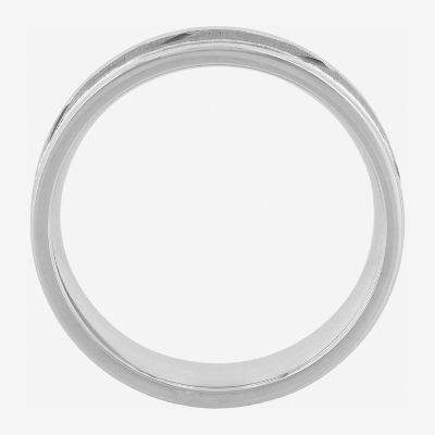 Mens 6MM Sterling Silver Wedding Band