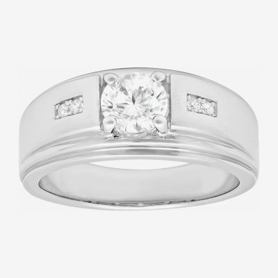 Mens Sterling Silver Cubic Zirconia Ring