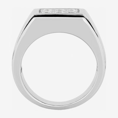 Mens Cubic Zirconia-Accent Ring Sterling Silver