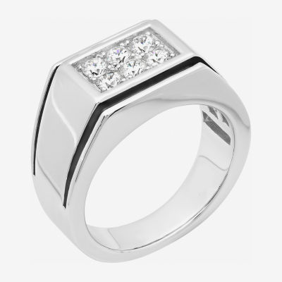 Mens Cubic Zirconia-Accent Ring Sterling Silver