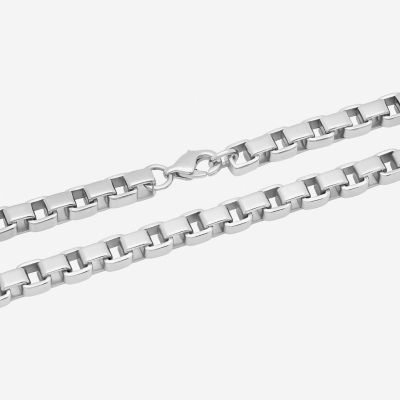 Mens Stainless Steel 24" 5mm Box Chain Necklace