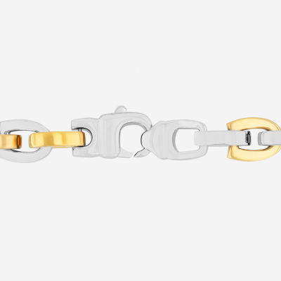 Mens Two-Tone Stainless Steel D-Link Chain