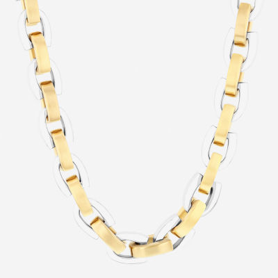 Mens Two-Tone Stainless Steel D-Link Chain