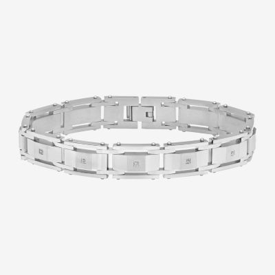 Stainless Steel 8 1/2 Inch Solid Link Bracelet