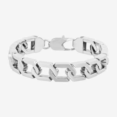 Stainless Steel 8 3/4 Inch Solid Link Bracelet