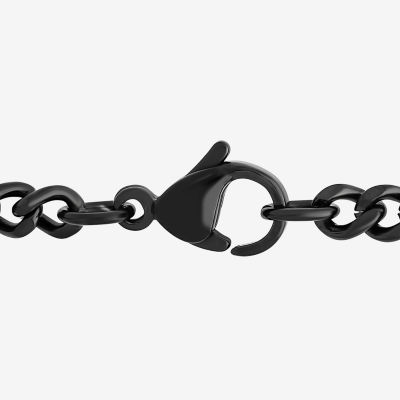 Mens Stainless Steel Cross 24 Inch Pendant Necklace