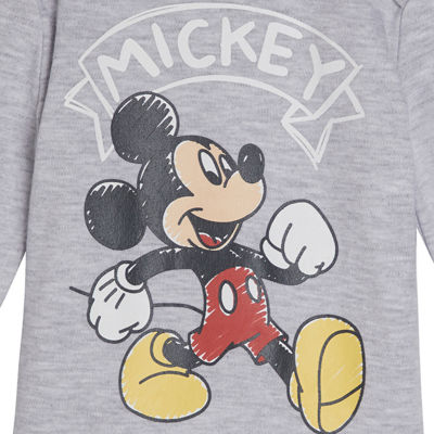 Disney Baby Boys Crew Neck Long Sleeve Mickey Mouse Bodysuit