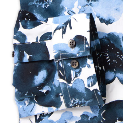 J. Ferrar Mens Big & Tall Regular Fit Easy Care Stretch Fabric Long Sleeve Dress Shirt