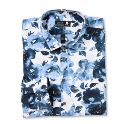 J. Ferrar Mens Big & Tall Regular Fit Easy Care Stretch Fabric Long Sleeve Dress Shirt