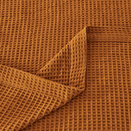 Patina Vie Maison Cotton Waffle Weave Reversible Hypoallergenic Lightweight Throw, One Size, Brown