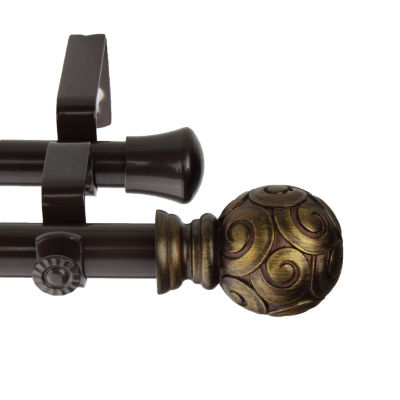 Rod Desyne Bonbon 13/16" Adjustable Double Curtain Rod