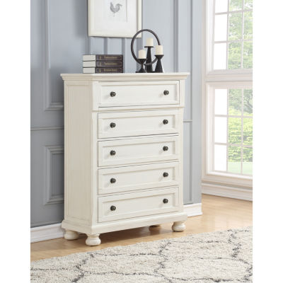 Avalon Furniture Wright 5 Drawer Chest in Oyster White