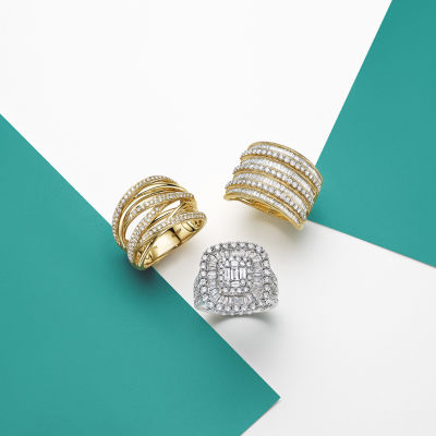 Effy Final Call Womens 1/2 CT. T.W. Natural Diamond 14K Gold Crossover Band