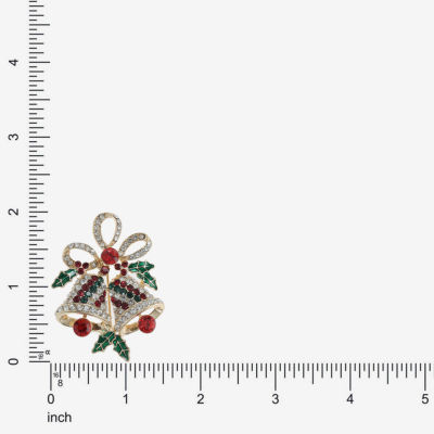 Monet Jewelry Gold Tone Holly Multi Color Glass Pin