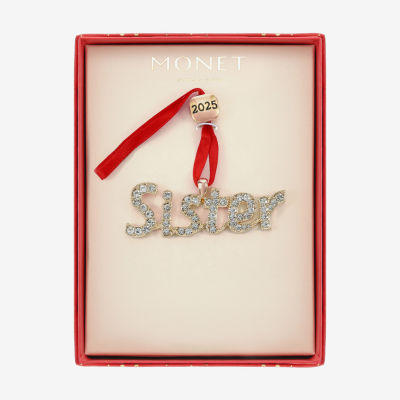 Monet Jewelry Gold Tone Sister Christmas Ornament
