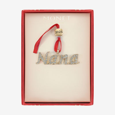 Monet Jewelry Gold Tone Nana Christmas Ornament