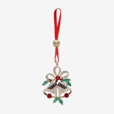 Monet Jewelry Gold Tone Holly Christmas Ornament