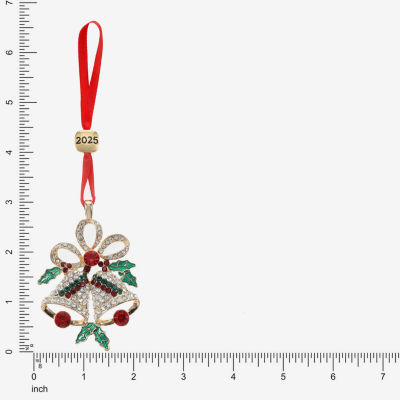 Monet Jewelry Gold Tone Holly Christmas Ornament