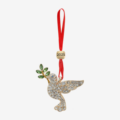 Monet Jewelry Gold Tone White Dove Christmas Ornament