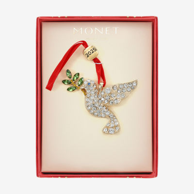 Monet Jewelry Gold Tone White Dove Christmas Ornament