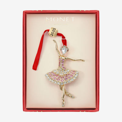 Monet Jewelry Gold Tone Pink Ballerina Christmas Ornament