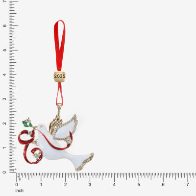 Monet Jewelry Gold Tone White Dove Christmas Ornament